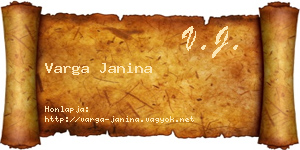 Varga Janina névjegykártya